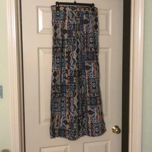 Aztec print palazzo pants, size medium
